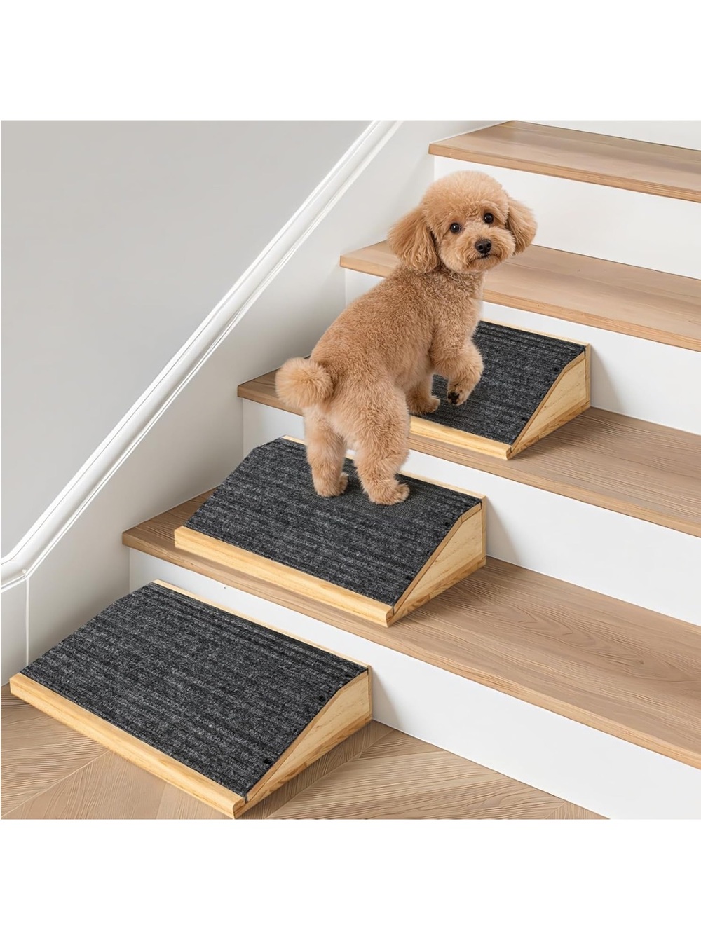 NWOT 3-Pack Wooden Dog Ramp for Stairs, Anti-Slip Pet Steps for Small Dogs